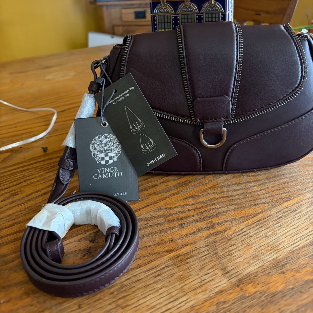Vince Camuto Rich Brown Leather Bag